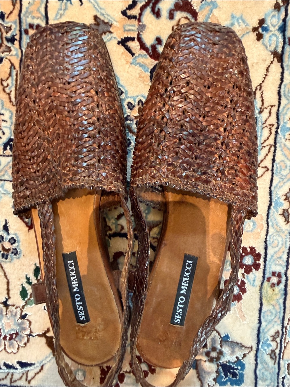 Sesto Meucci Woven Leather Slingbacks - 8M